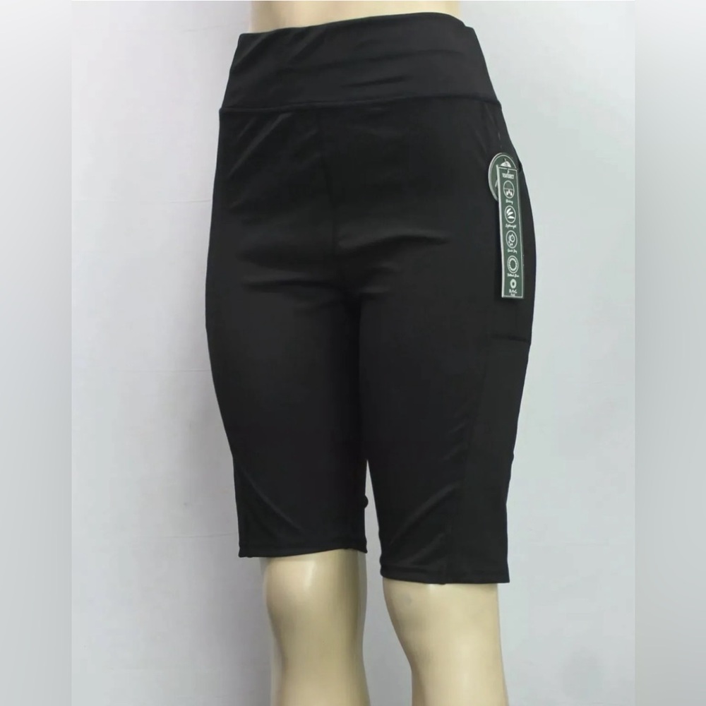 R.A.G. Women's 11”Inseam Active Shorts Stretch Black Side Pockets Plus Sz 3X NWT